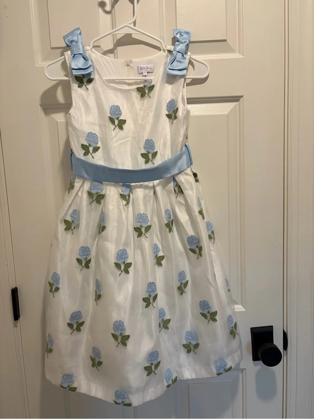 RACHEL RILEY US BLUE ROSE EMBROIDERED ORGANZA DRESS 10Y